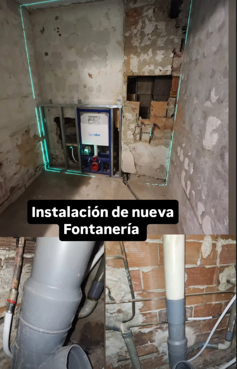 Trabajo real de instalación de nueva fontanería realizado por Renova