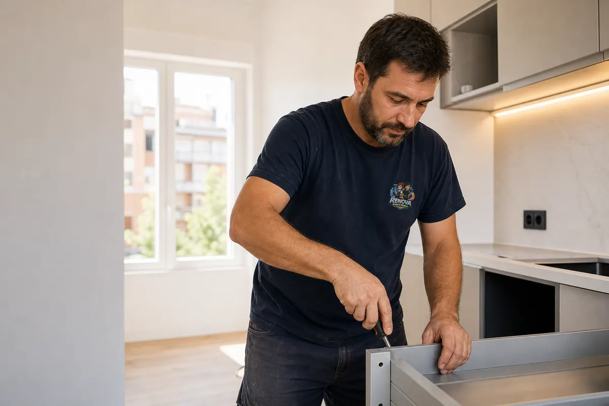 Cocina de vivienda reformada en Madrid